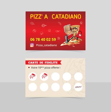 Supports de communication pour une pizzeria à Grenade - Pizza Catadiano